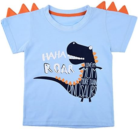 Rebavl Toddler Boys Long Sleeve Pullover Sweatshirts Cartoon Dinosaur T-Shirt Tops for Kids 2-7 Years