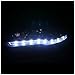 Spec-D Tuning 2LHP-EVO08G-8-TM Mitsubishi Lancer EVO X 10 Glossy Black R8 Style LED Projector Headlights