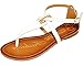 Elegant Footwear Women's Mariza-9 T-Strap Thong Flat Sandals