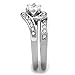 NYCJewelrydesign 3 Pieces Men's and Women's, His & Hers, 925 Genuine Solid Sterling Silver & 8MM Titanium Band with Rope Twist Engagement Matching Wedding Ring Set