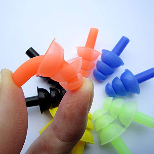 MINBB Nose Clip Earplug Swimming Supplies Set, Swiming Surfing Ear Nose Anti-Water Equipment,Soft Silicone Material, 6 Sets, Random Color