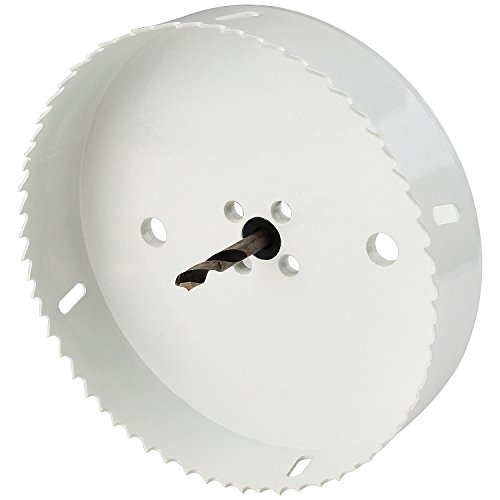 Acrux7 6 inch (152mm) Corn Hole Drilling Cutter for Cornhole Game, Hole Saw Blade with Hex Shank Drill Bit Adapter,Heavy Duty Steel Design(White)