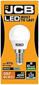 JCB LED Daylight SES E14 Small Screw Golf Ball Mini Globe Lamp 6500K Light Bulb 40W Equivalent, White