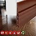 Door Draft Stopper for Exterior or Interior Doors, DBS001 Door Weather Stripping with 1mm Thick Strong Adhesive Waterproof Soundproof Door Bottom Seal (Brown)