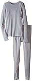 Fruit of the Loom Big Boys' Waffle Thermal Underwear Set, Light Grey Heather, 10/12