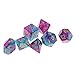 Dovewill Set/7pcs 1.6cm/0.62'' Polyhedral Dice D20 D12 D10 D8 D6 D4 Table Games for Dungeons & Dragons DND MTG RPG Toys Gift Purple Blue