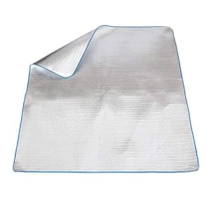 JameStyle26 Picknick isolatiemat, campingdeken, aluminium, mat, tuin, outdoor, stranddeken, waterdicht, XXL, 200 x 200…