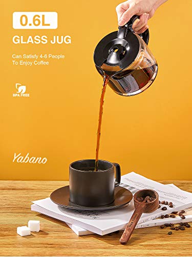 Yabano Filterkaffeemaschine, 2 IN 1 Grind und Brew Kaffeemaschine mit Mahlwerk, Timer, doppeltes Bohnenfach, Auto Warm… – Bild 8