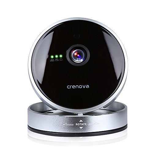Crenova C100E 720P HD WIFI Home Surveillance IP Camera with Motion Alarm Detection Support Night Vision for Home Security (Black & Silver)