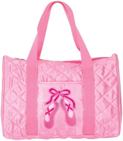 Pink Quilted on Pointe Satin Dance Duffel Bag