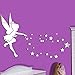 26pcs/Set Tinkerbell Fairy Wall Mirror Acrylic Mirrored Decorative Tinker Bell Wall Stickers Home Decoration (Silver)