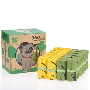 YORJA-Dog-Poo-Bags24-Rolls360-Pooh-BagsExtra-Thick-and-StrongLeak-ProofBiodegradable-Poop-Bags-for-DogsUnscented-Waste-Bag YORJA Dog Poo Bags,24 Rolls/360 Pooh Bags,Extra Thick and Strong,Leak Proof,Biodegradable Poop Bags for Dogs,Unscented…