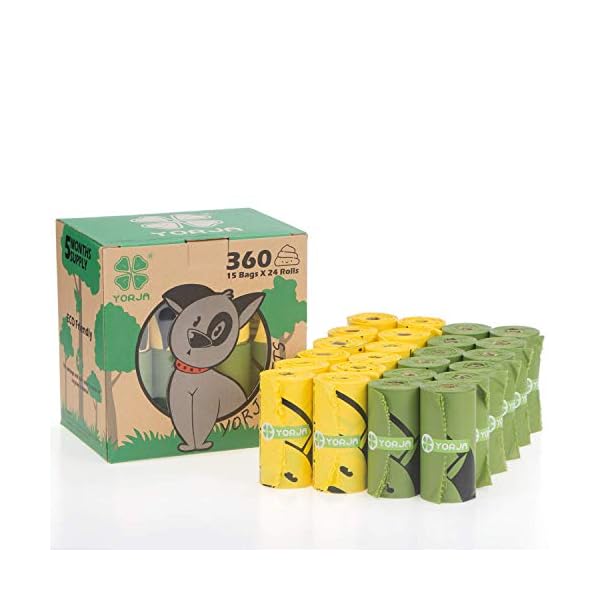 YORJA-Dog-Poo-Bags24-Rolls360-Pooh-BagsExtra-Thick-and-StrongLeak-ProofBiodegradable-Poop-Bags-for-DogsUnscented-Waste-Bag YORJA Dog Poo Bags,24 Rolls/360 Pooh Bags,Extra Thick and Strong,Leak Proof,Biodegradable Poop Bags for Dogs,Unscented…