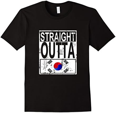 Mens Straight Outta Tees: Korean Flag T-Shirt For Korea Large Black