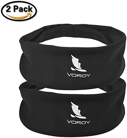 Headbands for Men and Women 2 pack Head Sweatband Best for Sports Running on Yuga Working Out Elastic Bandana Sport Headwear absorbency and comfortable (2PC-2black)