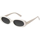 mosanana Retro Tiny Oval Sunglasses for Women with Small Face Narrow Style MS52360