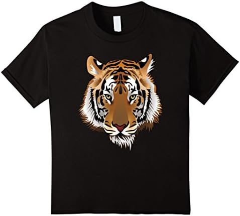 Kids Tiger Head T-Shirt Animal Protection Cool Vintage Retro Tee 12 Black