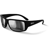 REKS ST Black WRAPAROUND I Silver Mirror Polarized lens