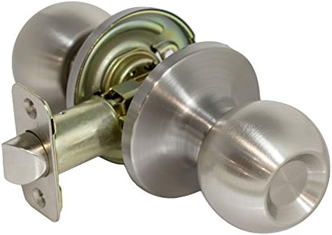 Pro-Grade Round Ball Hall and Closet Passage Door Knob, Satin Nickel