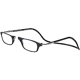 Clic Magnetic Reading Glasses for Men or Women, Computer Readers, Original Long (M-L, Black, 2.50 Magnification)