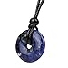 BestAmulets Amulet Lucky Coin Shaped Donut Healing Sodalite Charm Magic and Protection Powers Adjustable Necklace