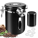 Boîte à café hermétique inox, Conteneurs à café Pots de stockage en acier inoxyd