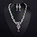 Neoglory Purple Cubic Zirconia Teardrop Jewelry Set Necklace Earrings Wedding Bridal Women Jewelry embellished with Crystals from Swarovski
