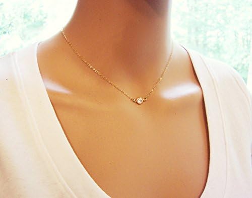 Gold Tiny Sparkling CZ Choker Necklace - 14k Gold Fill Dainty Everyday Jewelry - Diamond Alternative Gift For Her