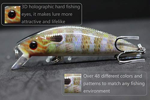 wLure Fishing Lure Lifelike Minnow Crankbait for Bass Fishing Bass Lure HM219KB