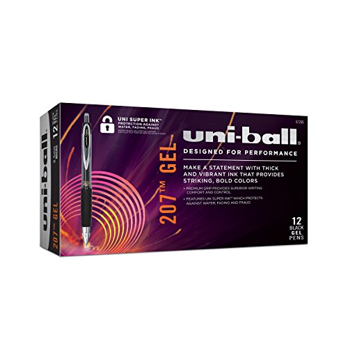 uni-ball 207 Gel Pens, Micro Point, Black - Image 8