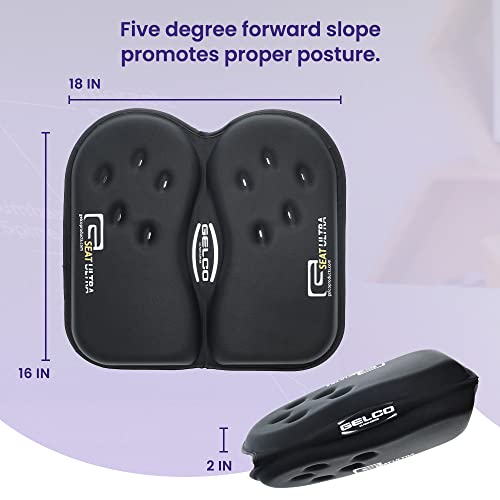 GSeat Ultra Orthopedic Gel and Foam Seat Cushion (Black) for Coccyx