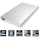 Sabrent Ultra Slim USB 3.0 to 2.5-Inch SATA External Aluminum Hard Drive Enclosure [Optimized For SSD, Support UASP SATA III] Silver (EC-UM30)