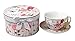 Lightahead Bone China Cappuccino Coffee Tea Cup and Saucer Set in attractive gift box in pretty pink Floral design 10 oz