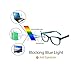 Blue Light Shield Computer Reading/Gaming Glasses for Kids- 0.0 Magnification - Anti Blue Light 90% UV Protection Low Color Distortion, Classic Black and Green Frame - Essential Gaming Gear (TK4002C1)