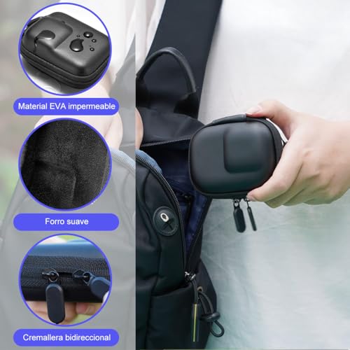 9pzs Funda Y Mica para DJI Osmo Action 6,Incluye Kit de Vidrio Templado+Tapa de Lente+Caja Protectora,Protección Integral,Ajuste Preciso,Resistencia al Impacto,Accesorios para Action 6