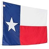 Texas State Flag 3x5 Heavy Duty TX Flag - 100% Made in USA Flags - Appliqu&eacute; Nylon Lone Star Banner, Quadruple Stitched Fly End, Outdoor & Weather-Resistant, Vibrant, Brass Grommets for Easy Display