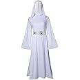 COSMAKER Womens Star Costume Long Hooded Princess Dress Halloween Tunic Robe with Belt