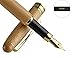 Natural Handcrafted Bamboo Fountain Pen Set with Ink Refill Converter, Business Signature Calligraphy Pens, Luxury Fine Gift Pens, Smooth and Easy Writing for Office School with Gift Box - no Ink