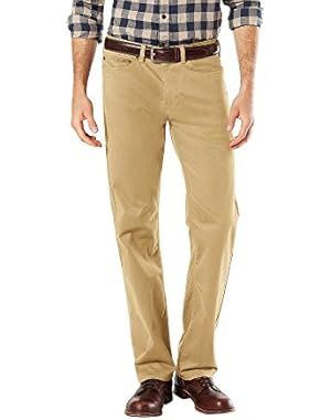 Men's 5-Pocket Stretch Straight Fit Khaki Pants