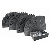 Baynne 54pcs/Pack Fashion Gold Foil Poker Novelty Collection Waterproof PVC Plastic Color:Black Size: