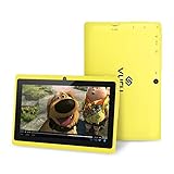 Vuru A33 7-Inch 8GB Quad-Core Touchscreen Android Tablet with Wi-Fi, Front, Rear Cameras, Bluetooth and Rechargeable 3000mAh Battery - Yellow