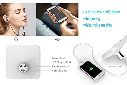 White Noise Machine, 2018 Upgraded Sleep Sound Machine, Sound Therapy Machine with 3 Timers & 6 Natural Sound Options Including Lullaby, Ideal for Tinnitus Sufferer, Light-Sleeper, Kid, Baby jarvania