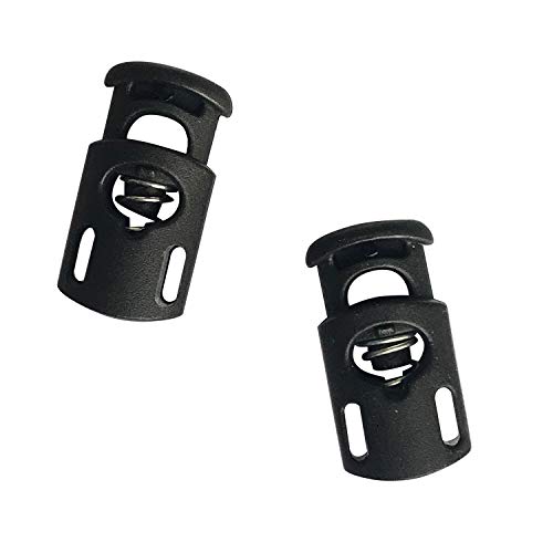 Spring Cord Lock - Plastic Toggle Stopper - Cordlock Stoppers for 5mm Cord, Paracord, Drawstrings, Bags, Shoelaces, Clothing, More - 15x27mm - 20 Pack,Q2699