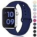 DaQin Bands Compatible with Apple Watch Band 42mm 44mm, Soft Silicone Sport Replacement Wristbands Strap for Apple iWatch Series 5 Series 4, Series 3/2/1, Navy Blue, M/L