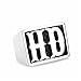 UNAPHYO Jewelry Men's Stainless Steel Letters HD Motor Biker Ring, Silver Size 8