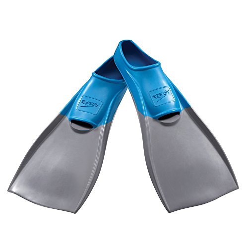 Speedo Rubber Swim Fins (Grey/Blue, Medium)