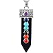SUNYIK 7 Chakra Crystal Point Pendant Bead for Necklace,Sword of Life,Black Agate