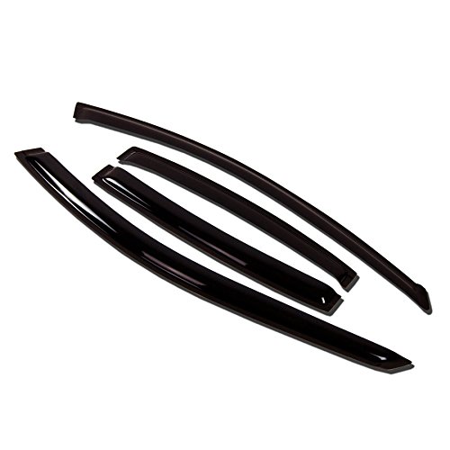 TuningPros WV-822 Window Visor Deflector Rain Guard Dark Smoke 4-pc Set