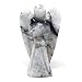 Nelson Creations, LLC 2 Inch White Rainbow Moonstone Guardian Angel Figurine Hand-Carved Natural Stone, Excellent for Nurturing Energy and Intuitive Qualities