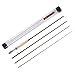 Piscifun Sword Graphite Fly Fishing Rod 4 Piece 9ft - IM7 Carbon Fiber Blank - Accurate Placement - Ingenious Design - Chromed Guide and Durable Rod Tube (Size: 4/5/6/7/9wt)